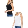 thumbnail image 1 of Women's 2 Pack Racerback Rib Tank Top Soft Cotton Blend Stretch Slim Fit Basic Style, 1 of 6