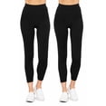 thumbnail image 1 of FashionStream Seamless Stretch, High Waist Nylon Spandex Leggings, 3 Pack (Juniors), 1 of 6