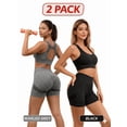 thumbnail image 1 of Women's 2 Pack Workout Sets, 4 Piece High Waist Yoga Shorts and Sports Bra Gym Activewear Outfits.Grey,Black, 1 of 8