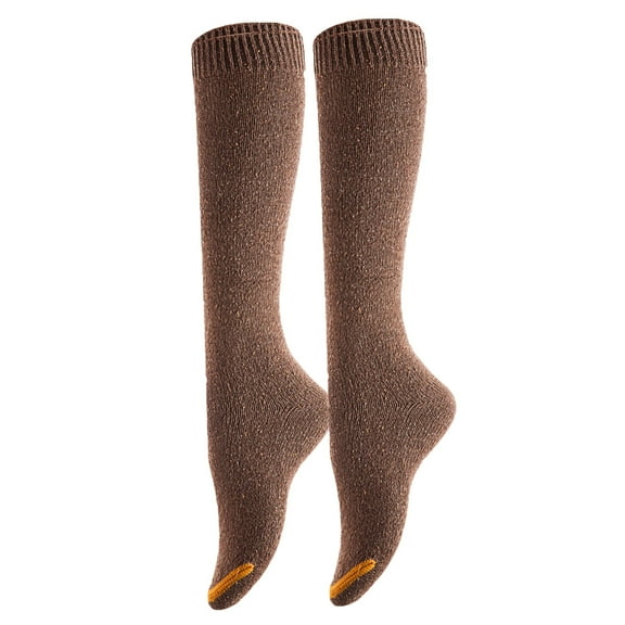 Women's 2 Pairs Cute Fluffy and Fancy Knee High Cotton Socks with a Wide Color and Size Range HR158212 Size 6-9Coffee