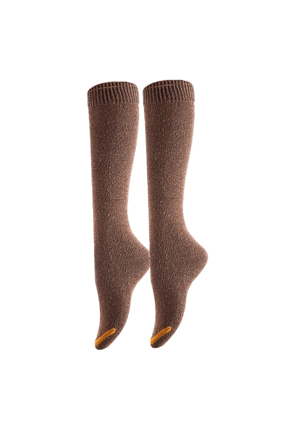 Women's 2 Pairs Cute Fluffy and Fancy Knee High Cotton Socks with a Wide Color and Size Range HR158212 Size 6-9Coffee