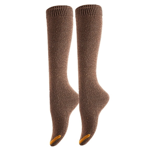 Women's 2 Pairs Cute Fluffy and Fancy Knee High Cotton Socks with a Wide Color and Size Range HR158212 Size 6-9Coffee