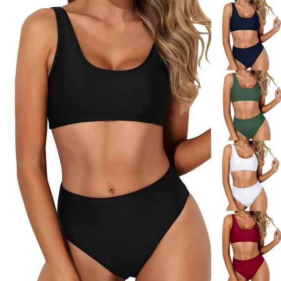 Women's 2 Piece Bathing Suits Soft Stretch Breathable Lightweight Comfortable Beach Swimwear Swimsuits Bikini Set
