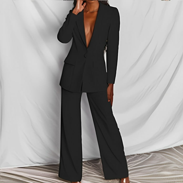Dressy pant suits with long jackets sale