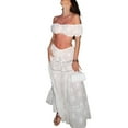 thumbnail image 1 of Women's 2-Piece Boho Outfit – Summer Off-Shoulder Crop Top  High-Waist Flowy Maxi Skirt Set for Beach  Vacation, 1 of 6