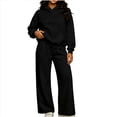 thumbnail image 1 of 2 Piece Outfits Women's Sweatsuits Hoodies Lounge Sets Fall Oversized Sweatpants with Pockets Clothes, 1 of 8