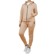 GALAXY BY HARVIC Women's 2-Piece Fleece-Lined Full Zip Hoodie & Jogger Set