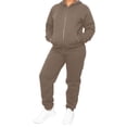 thumbnail image 1 of Women's 2-Piece Fleece-Lined Full Zip Oversize Loose Fit Hoodie & Jogger Track Set, 1 of 7