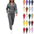 thumbnail image 1 of Women's 2-Piece Fleece Tracksuit Set Full Zip Hoodie and Jogger Pants Casual Lounge Outfit Fall Winter Daily Wear, 1 of 10