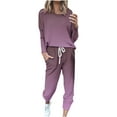 thumbnail image 1 of Women’s 2-Piece Gradient Print Oversized Sweatshirt and Drawstring Jogger Sweatpants Tracksuit Set - Cozy Fall Winter Casual Outfit with Pockets Travel Set Matching Sets Women Clothing, 1 of 5