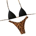 thumbnail image 1 of Women's 2 Piece Leopard Print Bikini Sets Halter String Triangle Swimsuit Bathing Suits (Black,L), 1 of 7