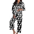 thumbnail image 1 of Women's 2 Piece Lounge Pajama Sets Women Halloween Pajama Sets Long Sleeve Sleepwear Nightwear Cozy Comfortable Loungewear Pants For Home Relaxation Autumn Winter Black L, 1 of 6