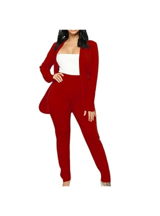  Red Suit for Women Burgundy Pants Suit for Womens Business Casual  Outfits for Work Clothes for Women Office 3 Piece Outfits Burgundy-18 :  Clothing, Shoes & Jewelry