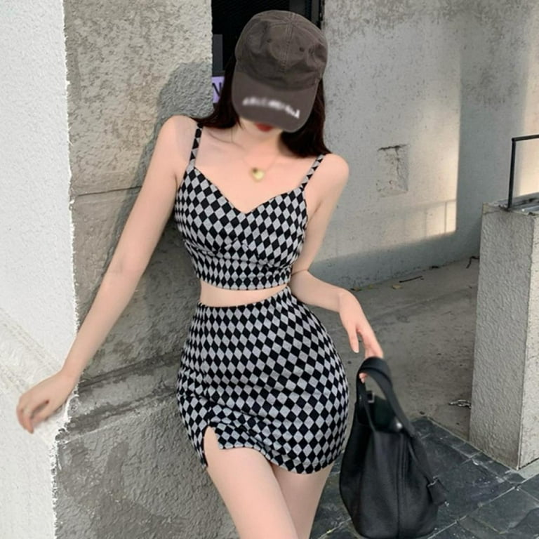 2 piece checkered outfit hotsell
