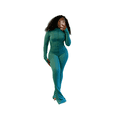 thumbnail image 1 of Women’s 2 Piece Outfit Set, Sexy Bodycon Long Sleeve Crop Top and Flared Pants Set, Stretchy Athletic Lounge Wear Tracksuit for Casual or Party Style, 1 of 4
