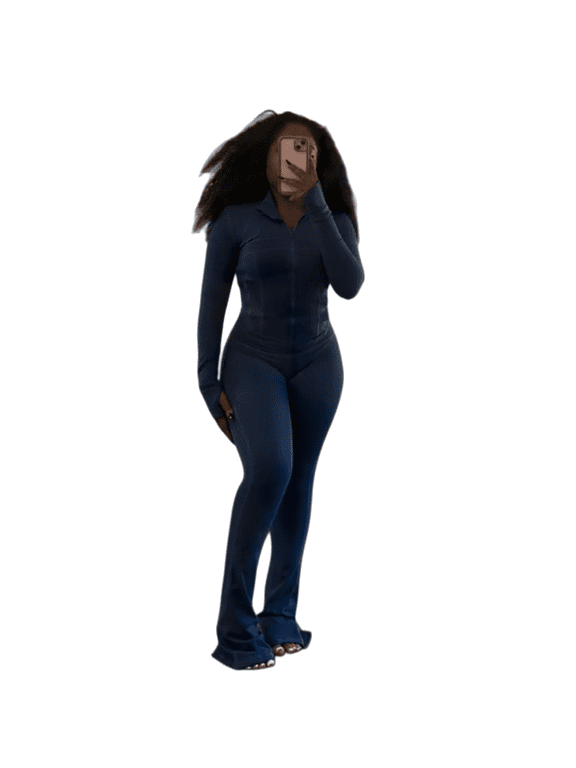 Women’s 2 Piece Outfit Set, Sexy Bodycon Long Sleeve Crop Top and Flared Pants Set, Stretchy Athletic Lounge Wear Tracksuit for Casual or Party Style