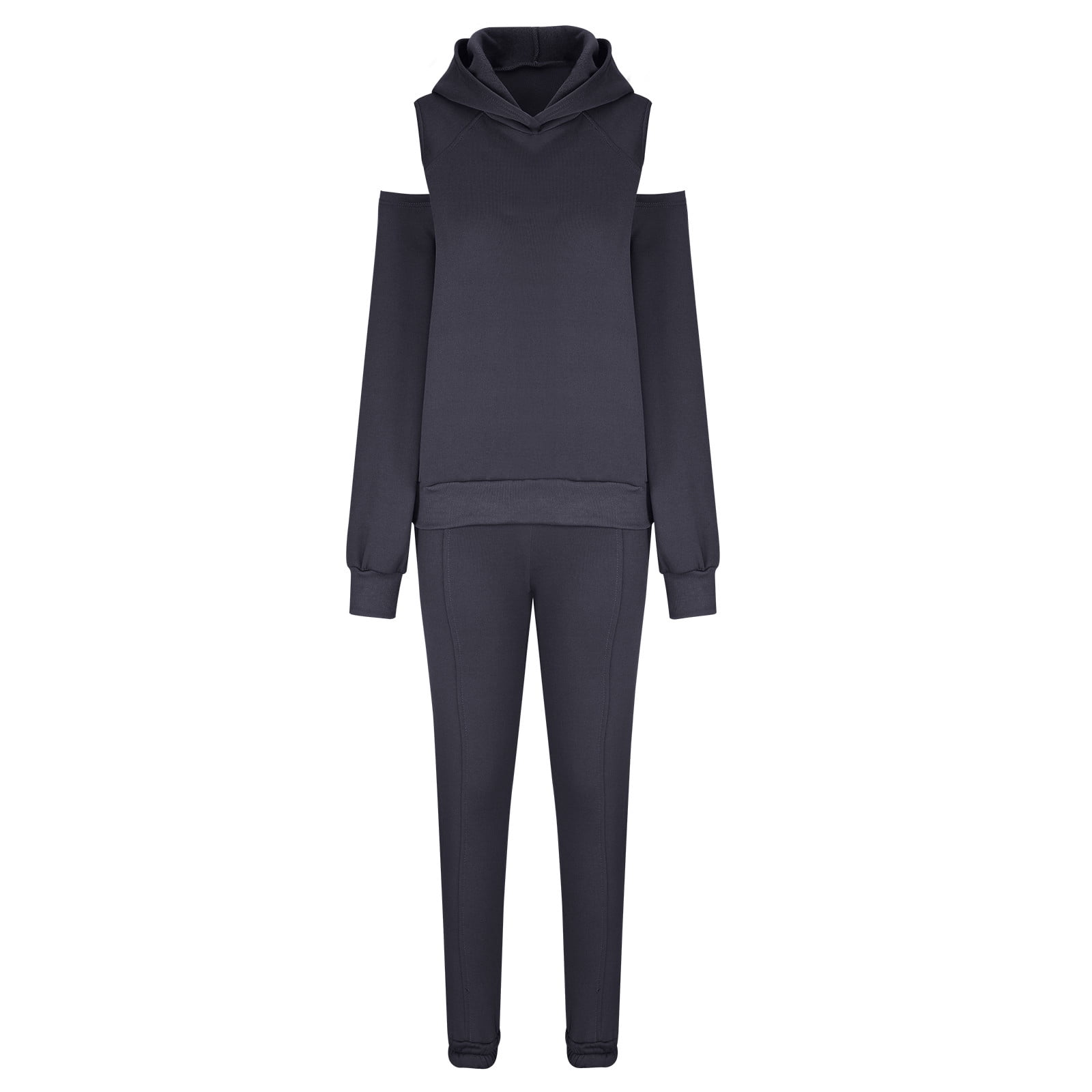 Women s 2 Piece Outfits Casual Long Sleeve off Shoulder Hooded