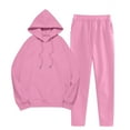 thumbnail image 1 of Women's 2 Piece Outfits Drawstring Hoodie and Pants Sets with Pockets Long Sleeve Pullover Tracksuit Sportswear (2XL, Pink), 1 of 7