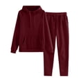 thumbnail image 1 of Women's 2 Piece Outfits Hoodie and Sweatpants Set Fleece Lined Pullover Hooded Sweatshirt with Kangaroo Pocket & Drawstring Casual Lounge Tracksuit with Back Pocket Athletic Joggers Set, 1 of 7