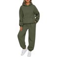 thumbnail image 1 of Women's 2 Piece Outfits Hoodie Sweatsuit Sets Oversized Sweatshirt With Pockets And Jogger Sweatpants, Soft And Comfortable Fabric Drawstring Design For Adjustable Fit, Great For, 1 of 5