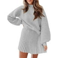thumbnail image 1 of Long Sleeve Women Fall Winter 2 Pieces Skirt Sets Casual Sweater Pullover and Skirt, 1 of 6