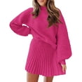 thumbnail image 1 of Long Sleeve Women Fall Winter 2 Pieces Skirt Sets Casual Sweater Pullover and Skirt, 1 of 6