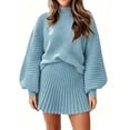 thumbnail image 1 of Long Sleeve Women Fall Winter 2 Pieces Skirt Sets Casual Sweater Pullover and Skirt, 1 of 6