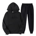 thumbnail image 1 of Women's 2 Piece Outfits Long Sleeve Pullover Sweatshirt Jogger Pants Casual Hooded Crop Top Sets Sweatsuit, 1 of 2