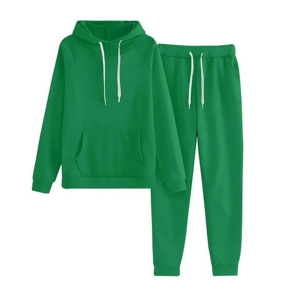 Women's 2 Piece Outfits Long Sleeve Pullover Sweatshirt Jogger Pants Women Solid Color Hooded Sweatshirt and Pant Tracksuit Sport Suit Sweatsuit