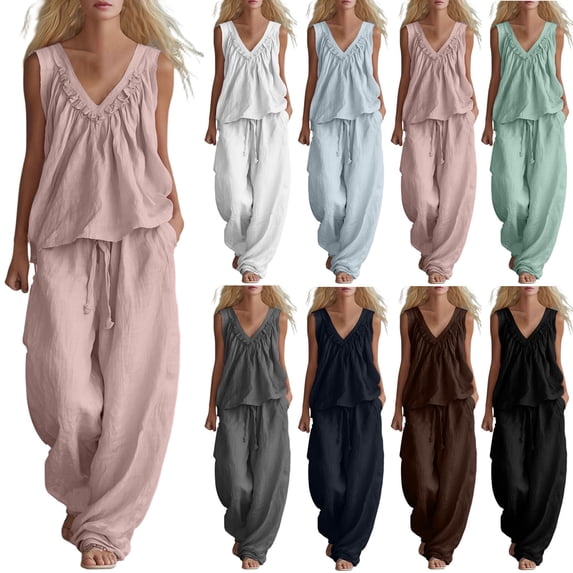 Women's 2 Piece Outfits Lounge Sets Women's Summer Solid Color V-Neck Shirt Top With Pocket Casual Shorts Set Dark Blue M