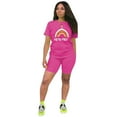 thumbnail image 1 of Women's 2 Piece Outfits Summer Printing Bodycon Short Pants Workout Sets, 1 of 7