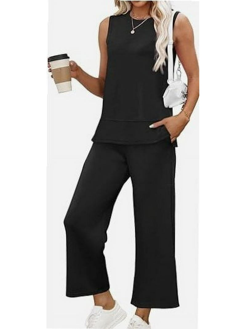 Women's Piece Outfits Summer Travel Tracksuit Loose Wide Leg