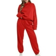 thumbnail image 1 of Women's Matching Jogger Outfits 2PCS Long Sleeve Pullover Hoodie Sweatshirt Sweatpants Fall Workout Suit Tracksuits, 1 of 5
