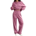 thumbnail image 1 of Women's 2 Piece Oversized Hoodie Sweatsuit Set Baggy Wide Leg Sweatpants Casual Lounge Outfit Watermelon Red L, 1 of 7