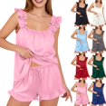thumbnail image 1 of Women's 2 Piece Pajama Set Soft Tank Top and Shorts Bridal Sleepwear, 1 of 9