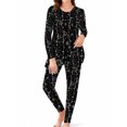thumbnail image 1 of Women's 2 Piece Pajama Sets Soft Milk Silk Long Sleeve Sleepwear Christmas Lights Loungewear, 1 of 7