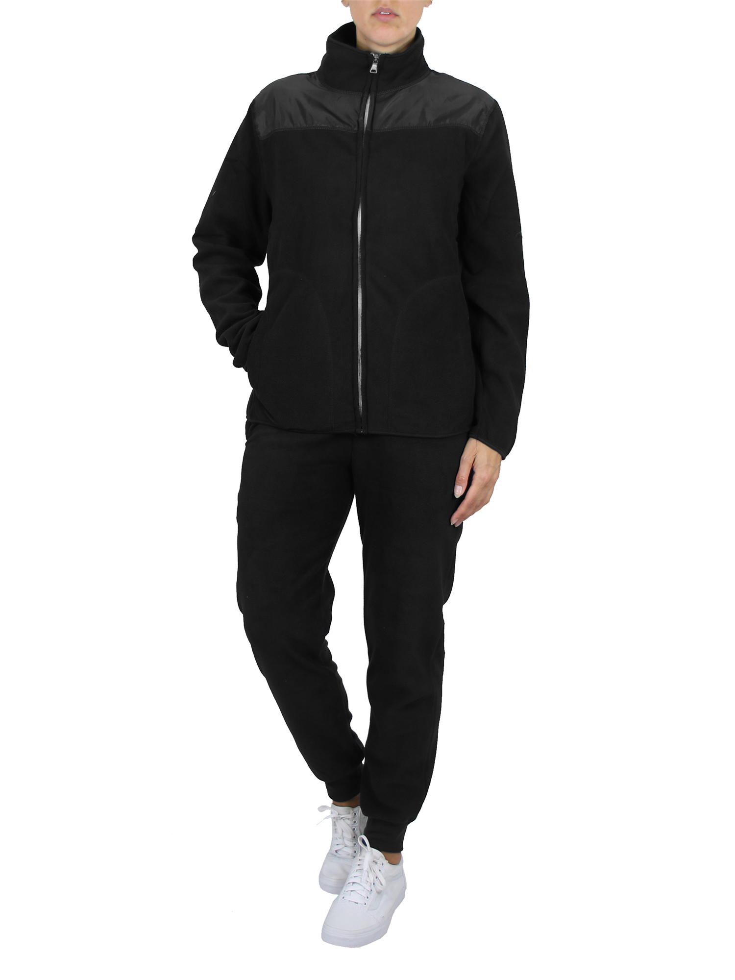 Women's 2 Piece Polar Fleece Sweater Jacket & Jogger Sweatpants Set