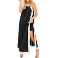 thumbnail image 1 of Women's 2 Piece Sets Boho Color Block Sleeveless Split Maxi Dress Matching Shorts Loose Lounge Set, S, 1 of 7