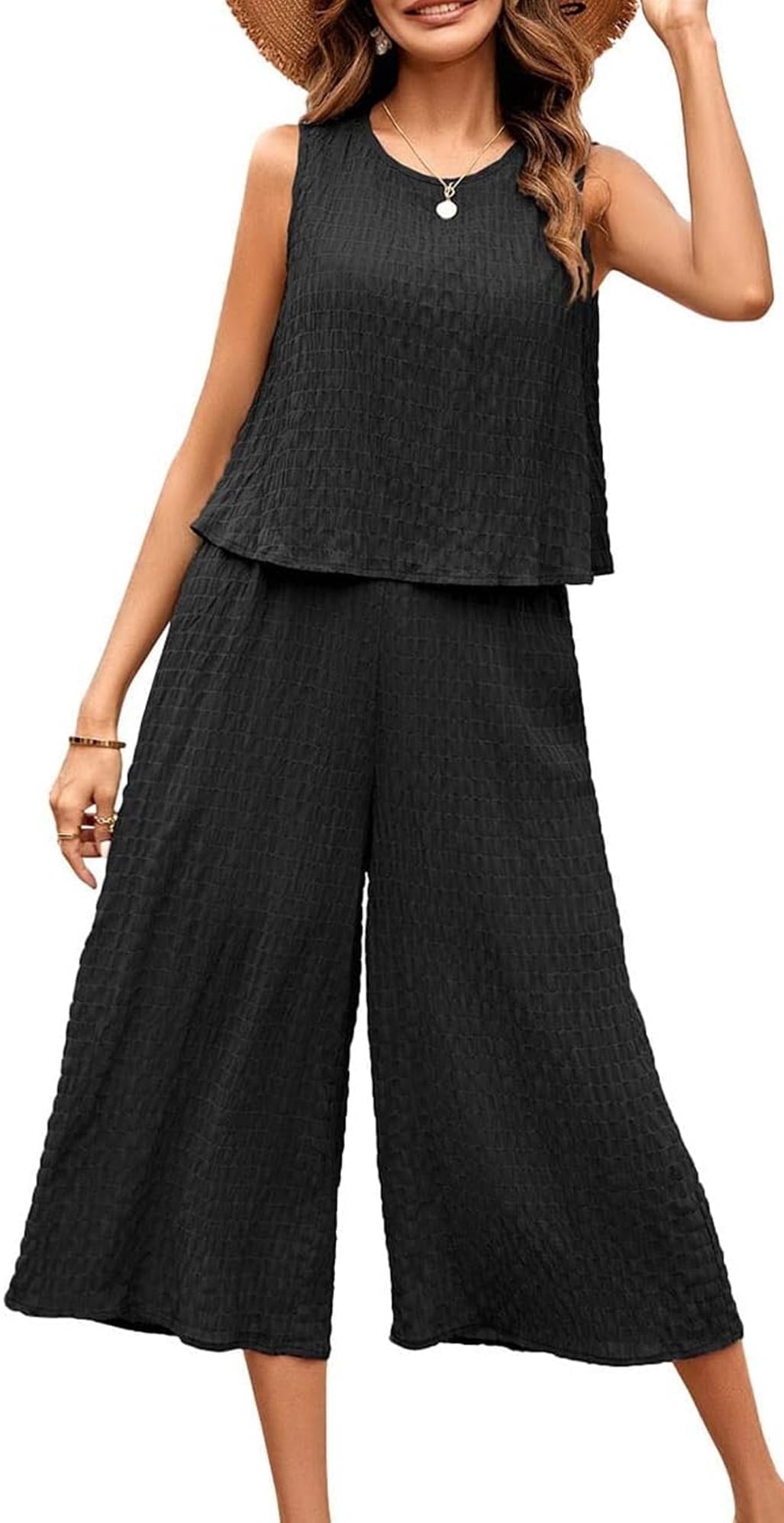 Boho Two-Piece Crop Top and Wide-Leg Pants Set for Effortless Summer Style main image 1