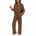 thumbnail image 1 of Women's 2 Piece Sets Sweatshirt Casual Travel Outfits Lounge Wide Leg Tracksuit Cozy Sweatsuits Fashion, 1 of 5