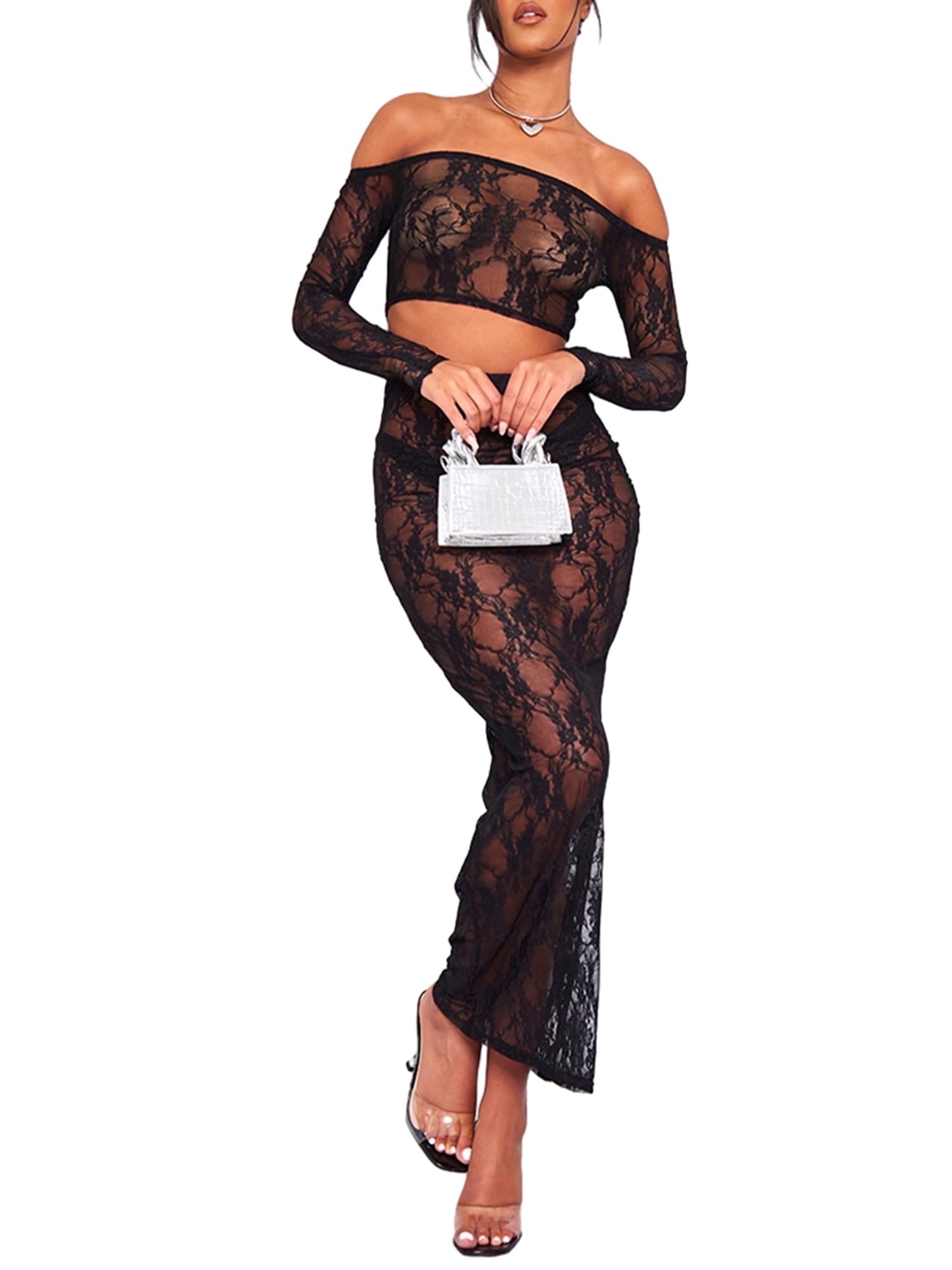Pleated Commuter Ombre Long Sleeve Top Skirt Two-Piece Set