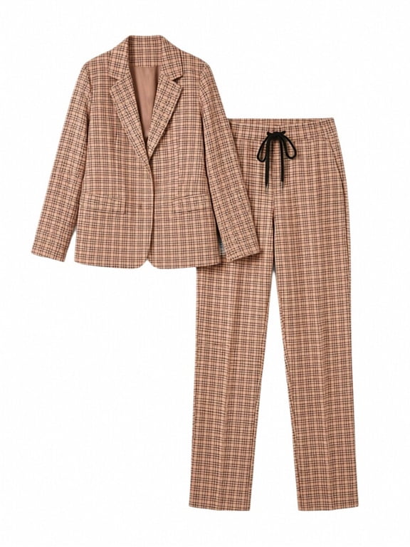 Women's 2 Piece Suit Set, Double Breasted Blazer and Pants, Professional Slimming Office Business Casual, Outfit Women