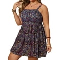 thumbnail image 1 of Women's 2 Piece Swimsuit Plus Size Sleeveless Ruffled Tank Tops High Waist Trunks Stretchy Modest Bathing Suit (XL, Purple), 1 of 9