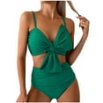 thumbnail image 1 of Women's 2 Piece Swimsuits High Waisted Bikini Sets for Women Fashion Quick Dry Swim Suit Bow Twist Bathing Suits (Green M), 1 of 4