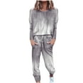 thumbnail image 1 of Women's 2 Piece Tracksuit Crewneck Long Sleeve Tops Pulover Drawstring Long Sweatpants Sport Outfits Sets Lounge Sets, 1 of 7