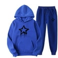 thumbnail image 1 of Women's 2 Piece Tracksuit Outfits Casual Star Shape Graphic Hoodie and Sweatpants Sport Set Cute Comfy Loungewear Sets Long Sleeve Workout Fall Winter Athletic Clothing Sets Matching Sets, 1 of 5