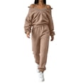 thumbnail image 1 of Women's 2 Piece Tracksuit Set Half Zip Pullover Sweatshirt with Mock Neck and Jogger Pants with Pockets Casual Athletic Lounge Wear Outfit, 1 of 8
