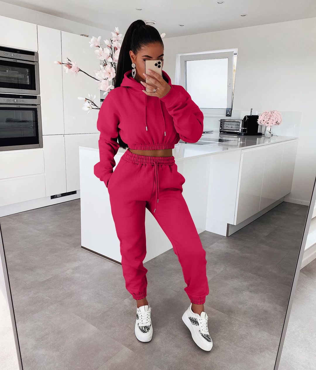 Women's Track Suit Skinny Pants Casual Tracksuit Sport 2pcs Workout Jogging  Us L