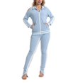 thumbnail image 1 of Women's 2 Piece Tracksuit Set Sexy Cold Shoulder Full Zip Jacket and Split Hem Jogger Pants Outfits S-2XL, 1 of 9