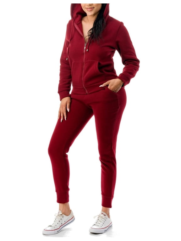 Women's 2 Piece Tracksuit Set Warm Fleece Lined Hoodie & Jogger Sweatpants- Sweatsuit Plus Size Available S-3XL